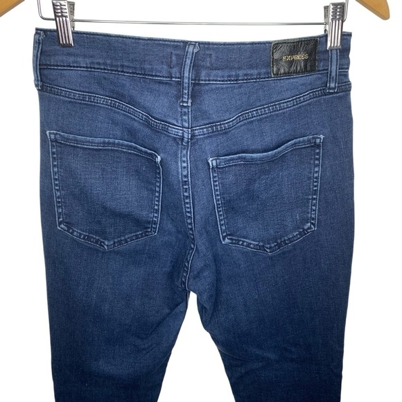 Express Women’s Mid Rise Skinny Stretch Dark Wash Denim Casual Size 8 Regular - Picture 7 of 10
